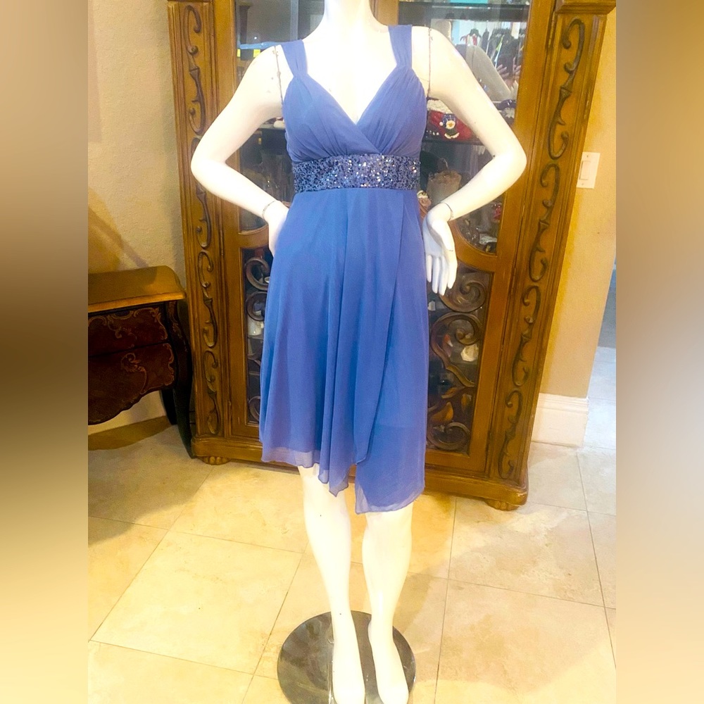 LOVE Tease Blue Sequins Sleeveless Dress Sz 9